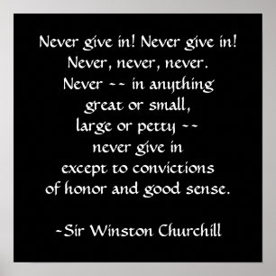 Affiche Citation de Sir Winston Churchill par SRF