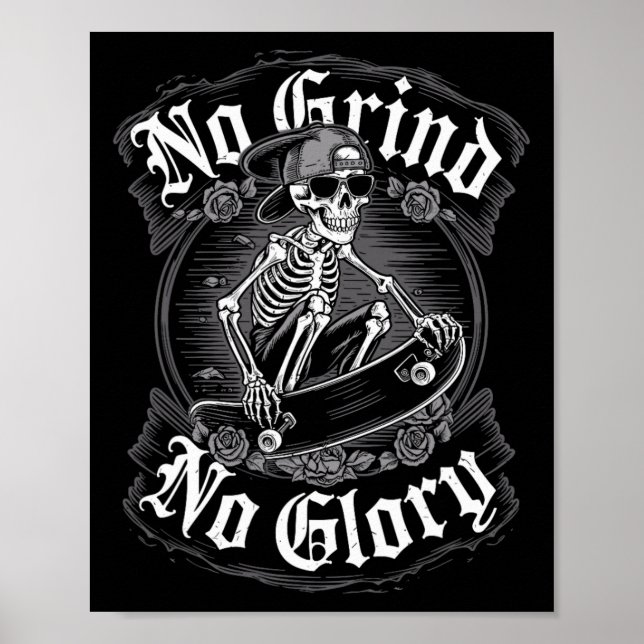 Affiche Citation de skateboardeur Pas de routine, pas de g (Devant)
