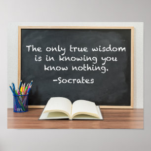 Affiche Citation de Socrate sur la véritable sagesse Philo