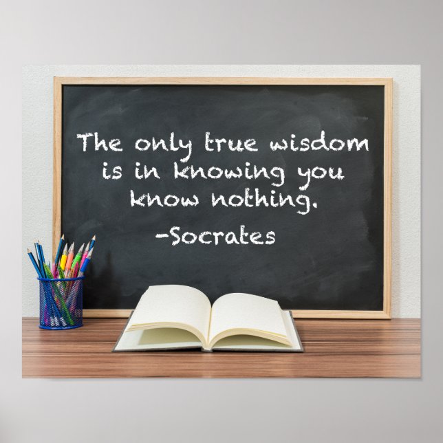 Affiche Citation de Socrate sur la véritable sagesse Philo (Devant)