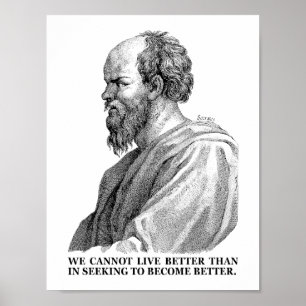 Affiche Citation de Socrates sur la recherche de devenir m