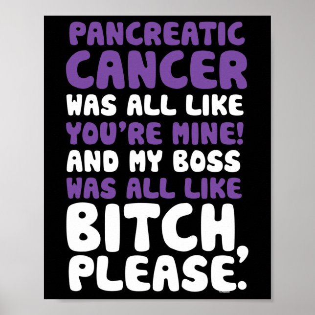 Affiche Citation de soutien pour le cancer du pancréas (Devant)