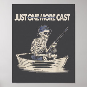 Affiche Citation de squelette drôle de pêche juste un lanc