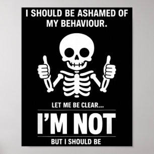 Affiche Citation de squelette drôle Sarcasme Humour noir A