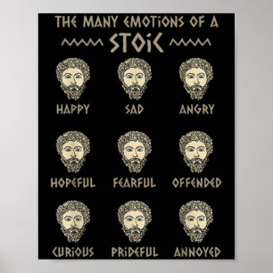 Affiche Citation de stoïcisme masculin Marcus Aurelius Phi