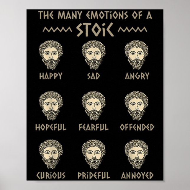 Affiche Citation de stoïcisme masculin Marcus Aurelius Phi (Devant)