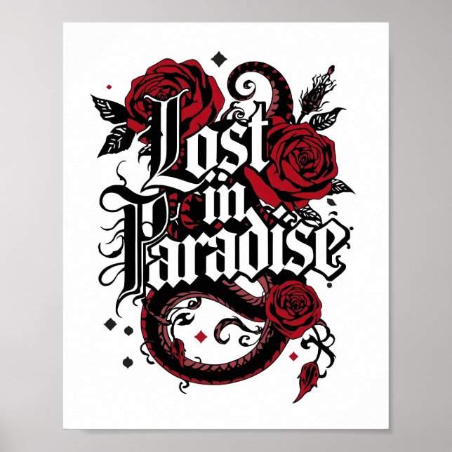 Affiche Citation de style tatouage romantique foncé (Devant)