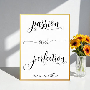 Affiche Citation de succès Bureau de la passion noir blanc