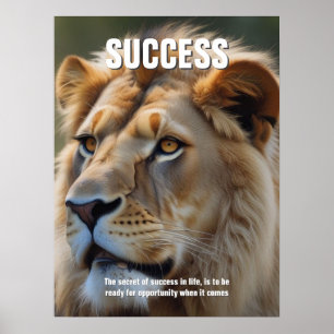 Affiche Citation de succès Lion Inspiration