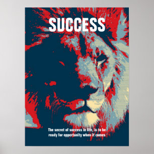 Affiche Citation de succès Pop Lion Inspiration