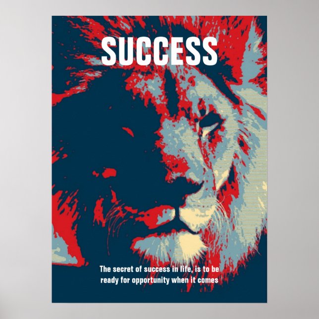 Affiche Citation de succès Pop Lion Inspiration (Devant)