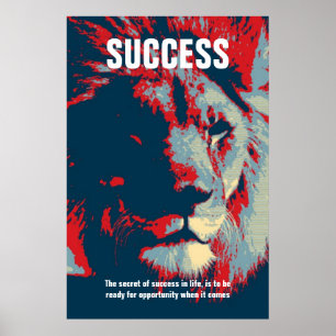 Affiche Citation de succès Pop Lion Inspiration