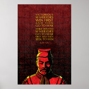 Affiche Citation de Sun Tzu : Guerriers victorieux et vain