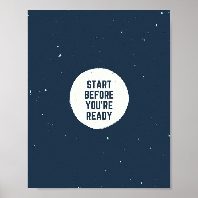 Affiche Citation de texture grunge bleu marine et blanc Co (Devant)