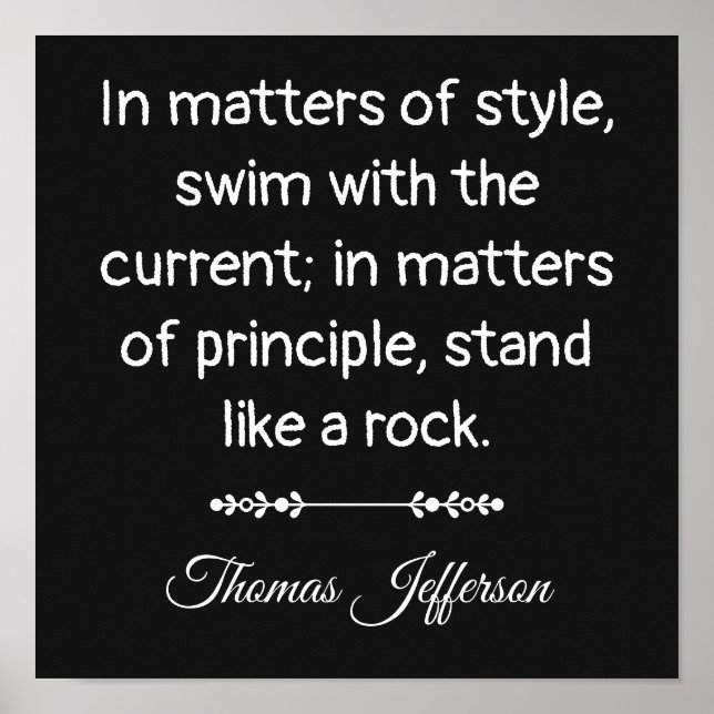 Affiche Citation de Thomas Jefferson -- Tenir ferme comme  (Devant)