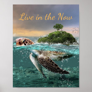 Affiche Citation de tortue motivationnelle en vie dans le 