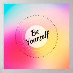 Affiche Citation de typographie moderne colorée et inspira