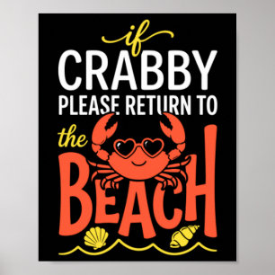 Affiche Citation de vacances à la plage de crabes célibata
