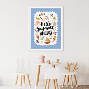 Affiche Citation de vacances d'été mignonne Illustration c
