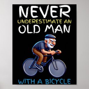 Affiche Citation de vélo de vieil homme motivant - Cyclism