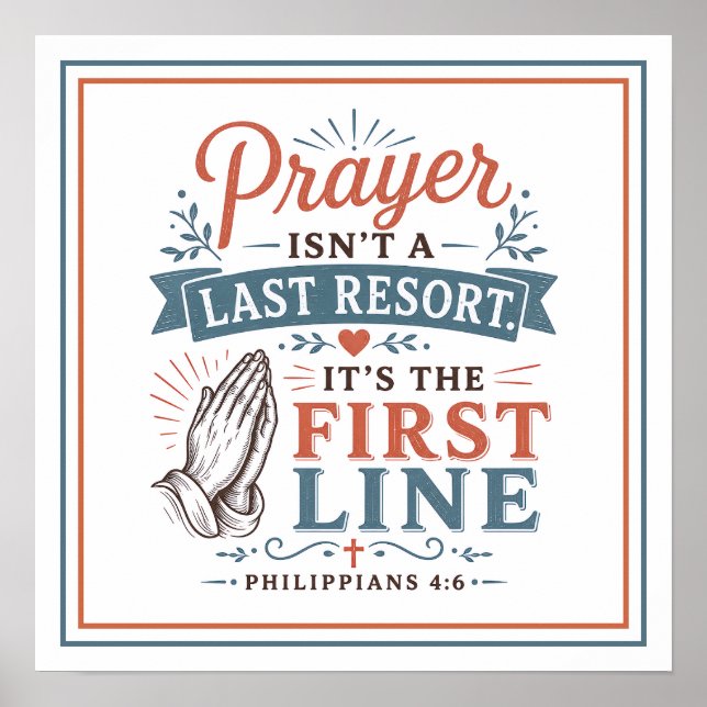 Affiche Citation de verset biblique La prière n'est pas un (Devant)