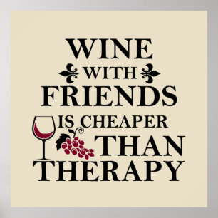 Affiche citation de vin drôle pour amis étudiants
