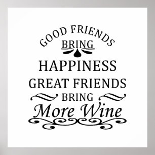 Affiche citation de vin drôle pour les amis