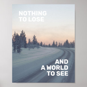 Affiche Citation De Voyage Inspirant Pink Grey Nature Phot