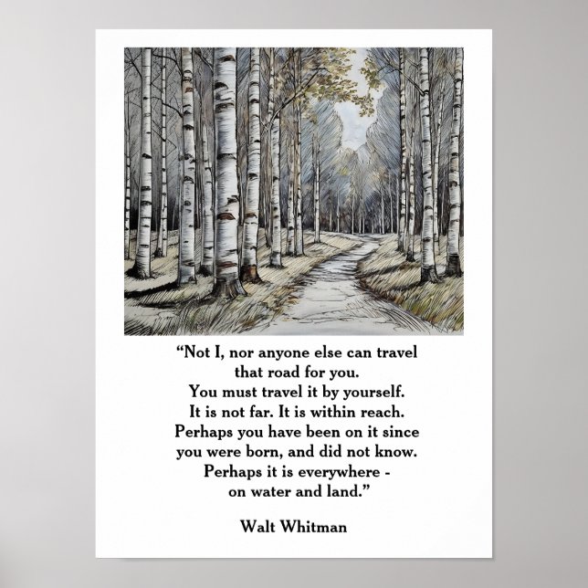Affiche Citation de Walt Whitman —la route que nous emprun (Devant)