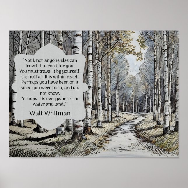 Affiche Citation de Walt Whitman —la route que nous emprun (Devant)