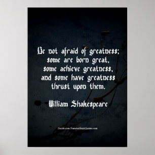 Affiche Citation de William Shakespeare - Grandeur