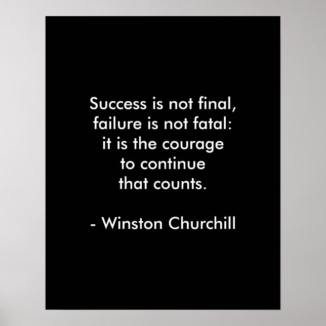 Affiche Citation de Winston Churchill ; succès (Devant)