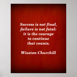 Affiche Citation de Winston Churchill ; succès