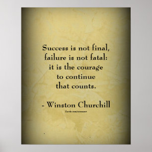 Affiche Citation de Winston Churchill ; succès