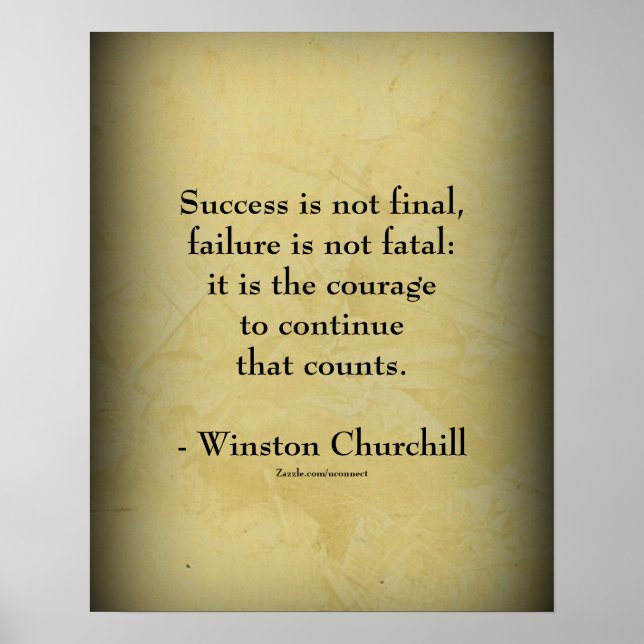 Affiche Citation de Winston Churchill ; succès (Devant)
