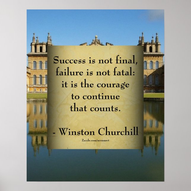 Affiche Citation de Winston Churchill ; Succès Palais de B (Devant)