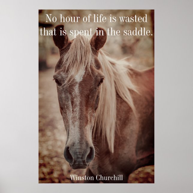 Affiche Citation de Winston Churchill sur Horses Wall Art (Devant)