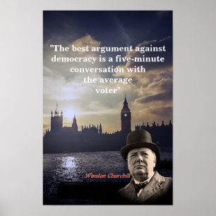 Affiche Citation de Winston Churchill sur la démocratie