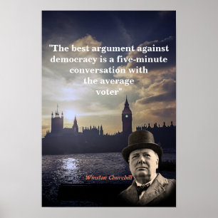 Affiche Citation De Winston Churchill Sur La Démocratie