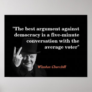 Affiche Citation De Winston Churchill Sur La Démocratie
