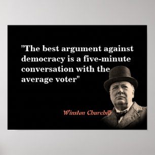 Affiche Citation De Winston Churchill Sur La Démocratie