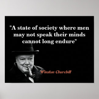 Affiche Citation de Winston Churchill sur la liberté d'exp