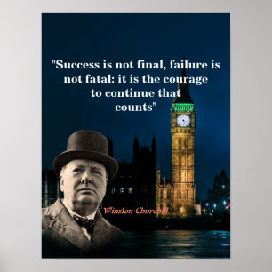 Affiche Citation De Winston Churchill Sur L'Affiche Courag