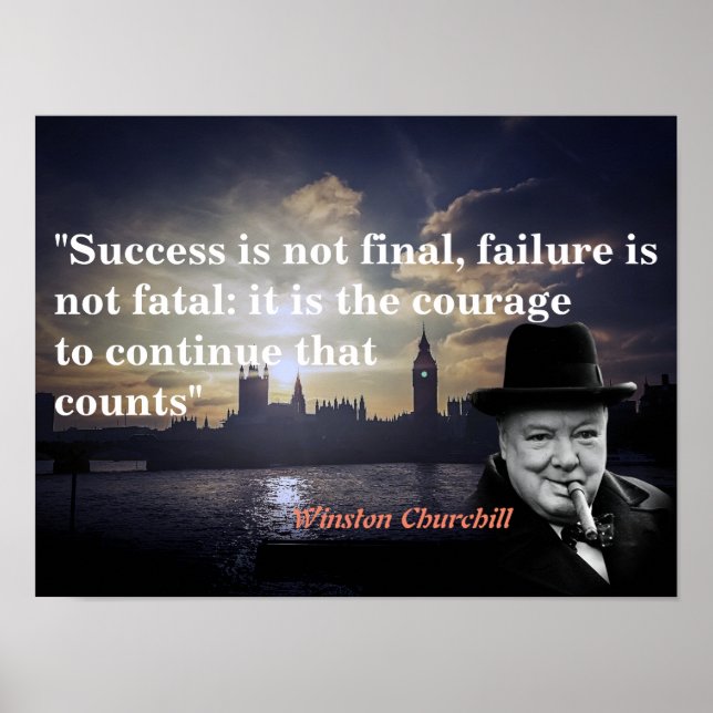 Affiche Citation de Winston Churchill sur le courage (Devant)