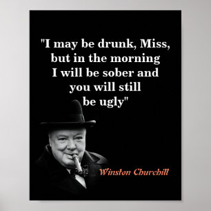 Affiche Citation de Winston Churchill sur le fait d'être i