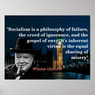 Affiche Citation de Winston Churchill sur le socialisme