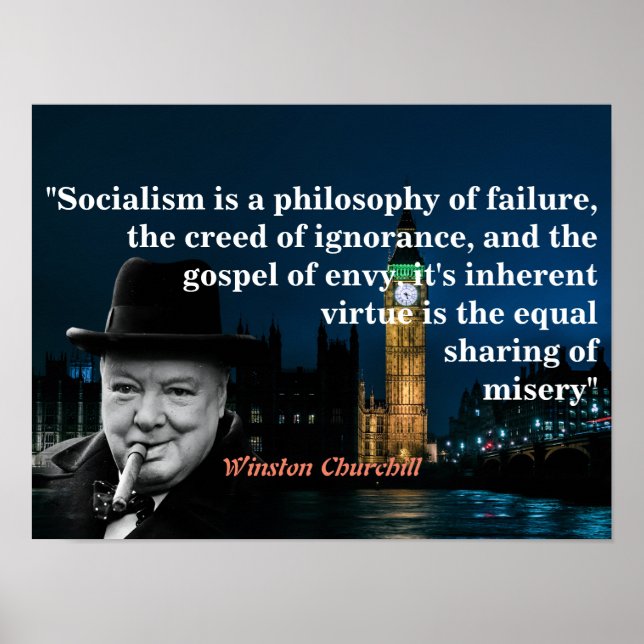 Affiche Citation de Winston Churchill sur le socialisme (Devant)