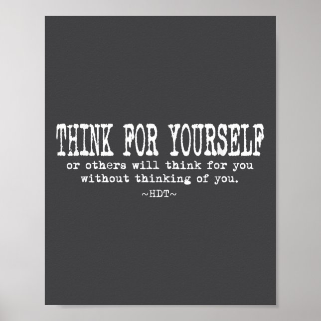 Affiche Citation d'eau de motivation - Pensez pour vous (Devant)