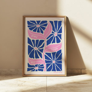 Affiche Citation d'écriture JW Inspirational Blue Rose Flo