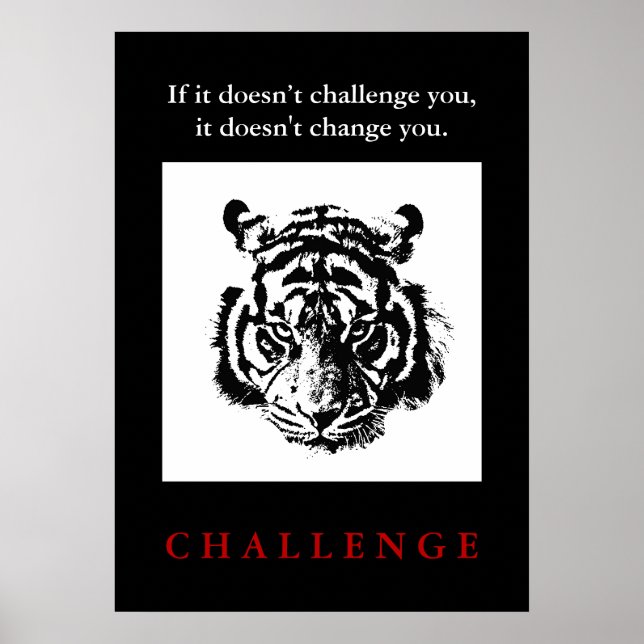 Affiche Citation Défi Motivationnel Du Tigre Sauvage (Devant)
